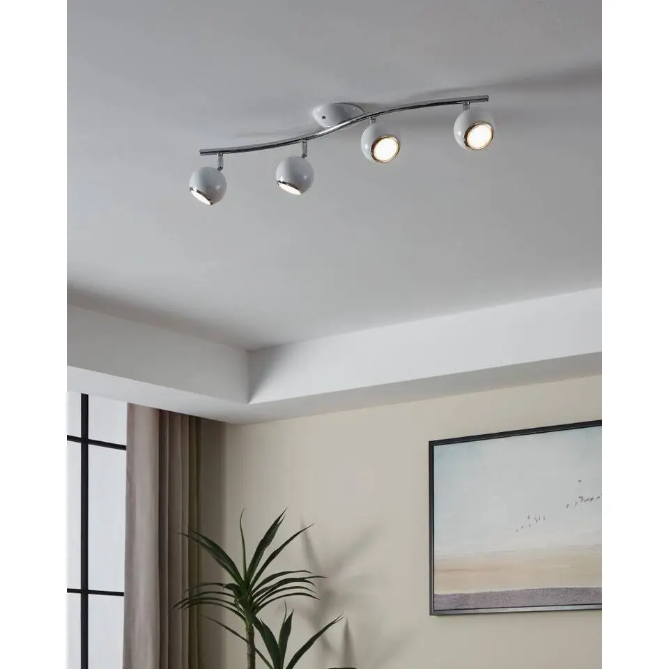 EGLOBimeda-Spot-4Lichts-Wit,Chroom