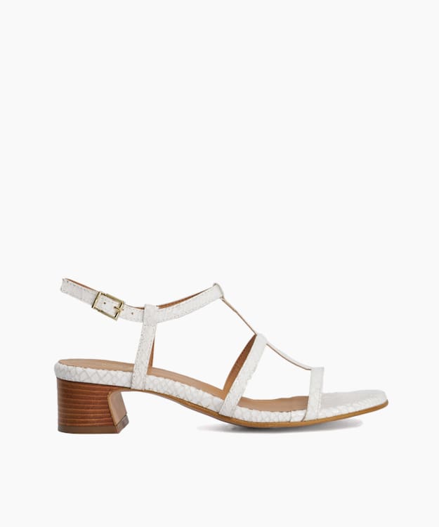 Justly White - Block Heel Sandals