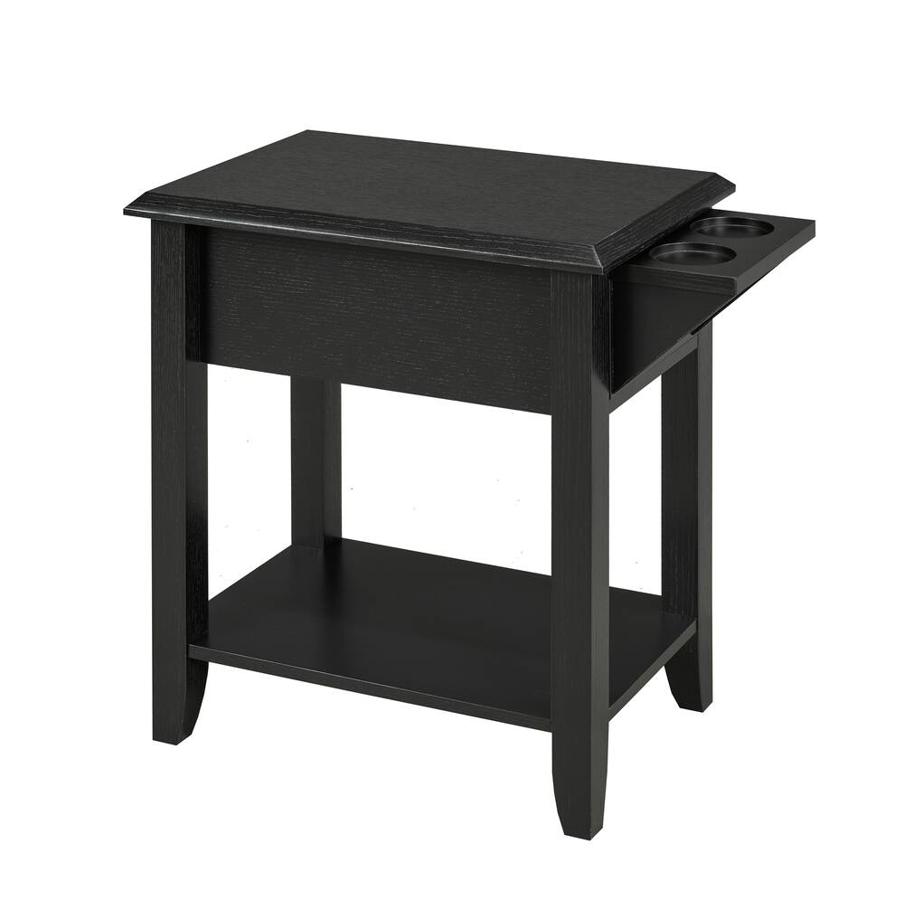 Brassex Slim-Profile Side Table with Cupholders
