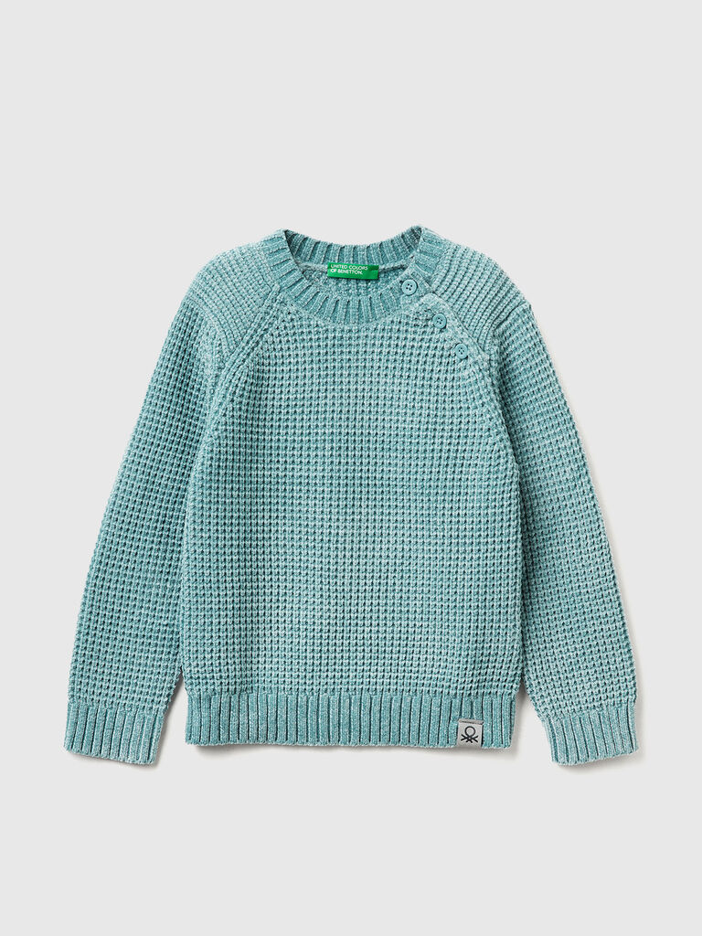 Chenille crew neck sweater