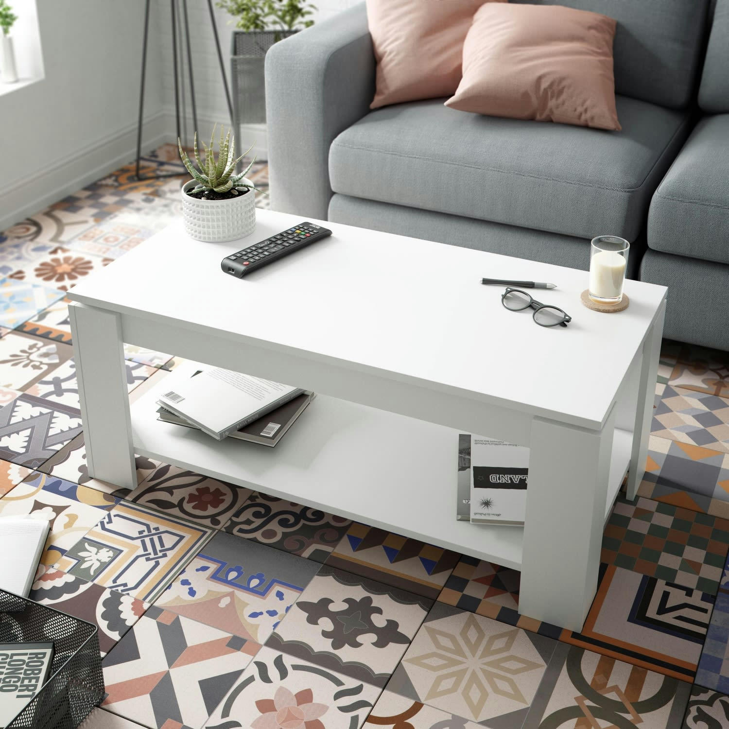 AMBIT - Table basse à plateau relevable - L102 x H43 cm