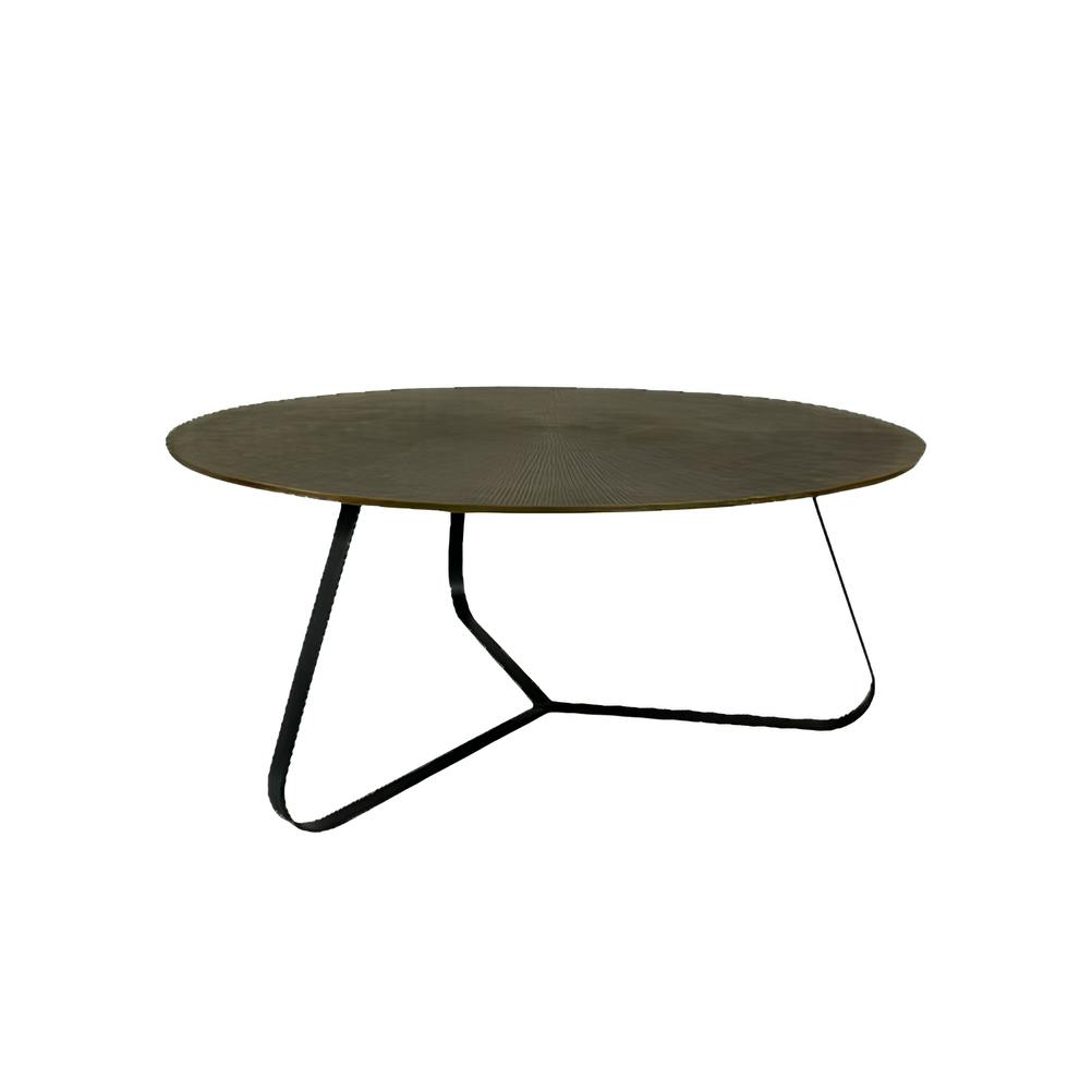 Table basse ronde rainurée sur trépied Ø60 cm KANO