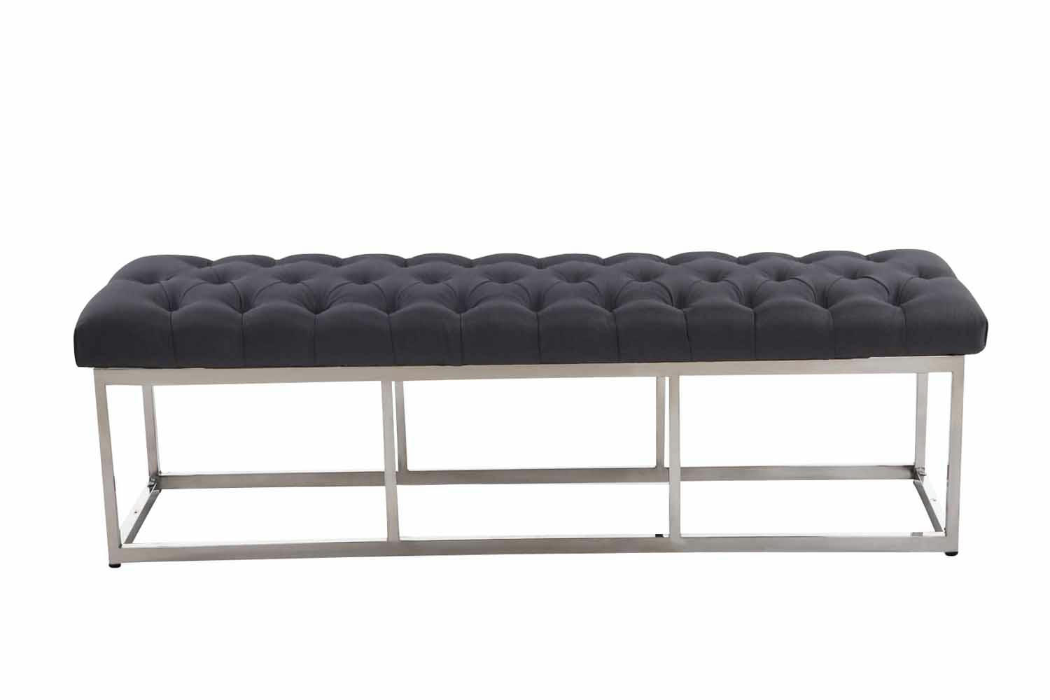 AMUN - Banquette avec pieds en métal assise en tissu Noir