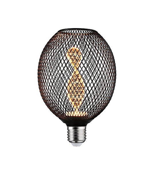 Metallic Glow Standard 230 V Globe LED E27 Helix 110lm 3,5W 1800K Noir
