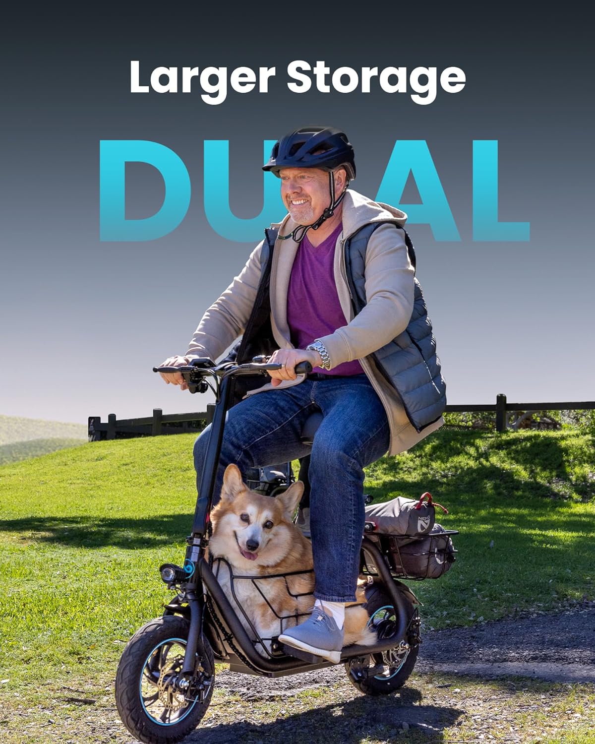 Adults Electric Scooter with Large Middle Basket(550W 18.6MPH C1S-4JK)