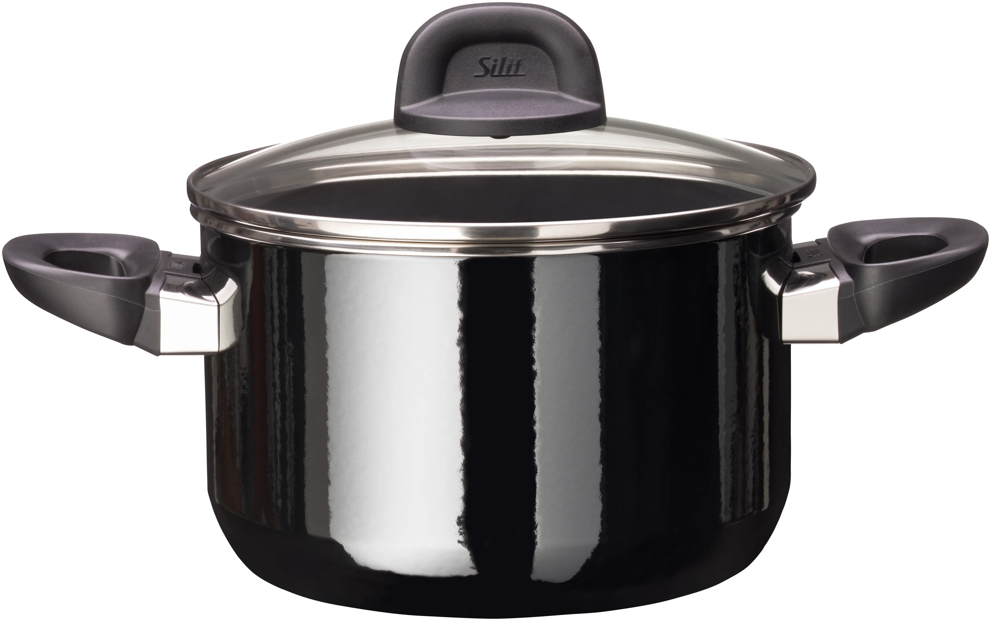 Silit Silargan Modesto Line Soup Pot 20cm with lid, Black