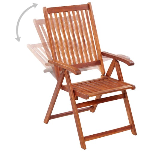 NNEVL Folding Garden Chairs 6 pcs Solid Wood Acacia