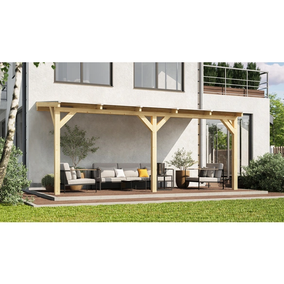Terrassenüberdachung, Gr. 3, BxT: 541 x 275 cm, nordisches Leimholz