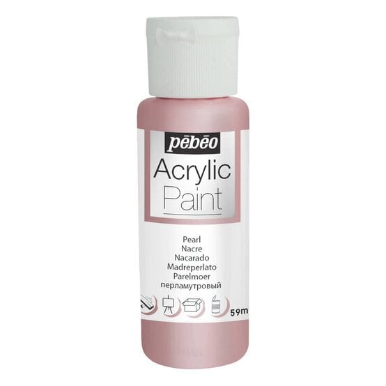 Pebeo Pink Pearl Acrylic Craft Paint 59ml