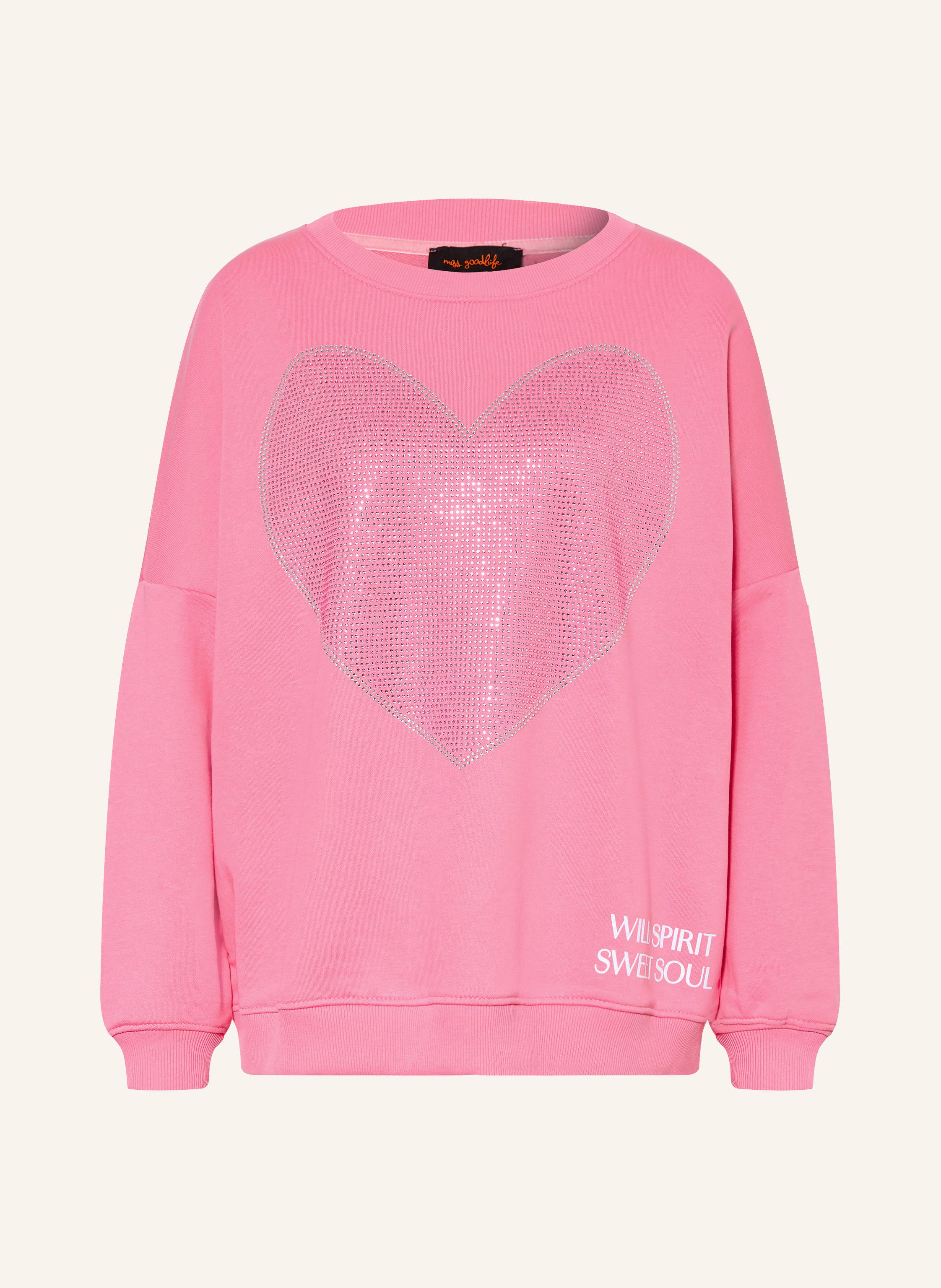 miss goodlife Sweatshirt mit Schmucksteinen