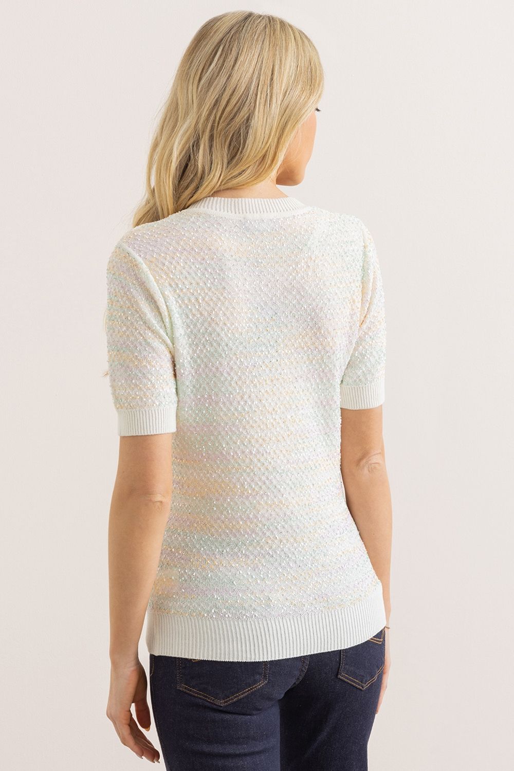 Klass. Textured Short Sleeve Lightweight Jumper