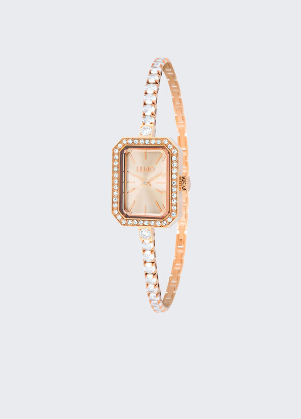 Orologio in acciaio e cristalli