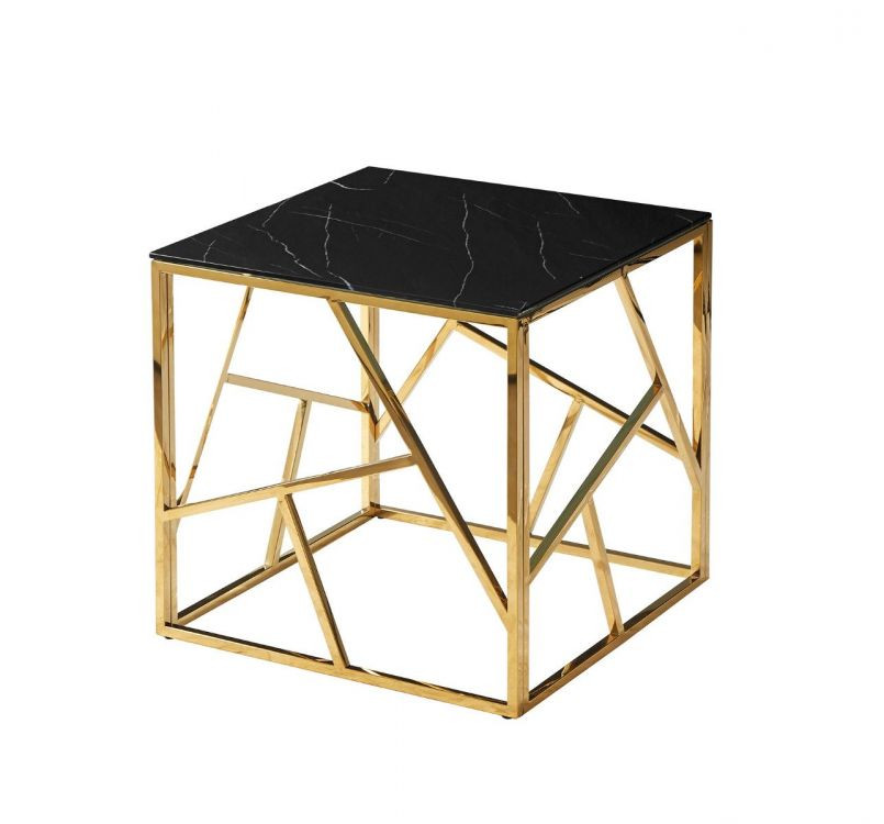 Ława ESCADA B II 55x55 czarny marmur/złota