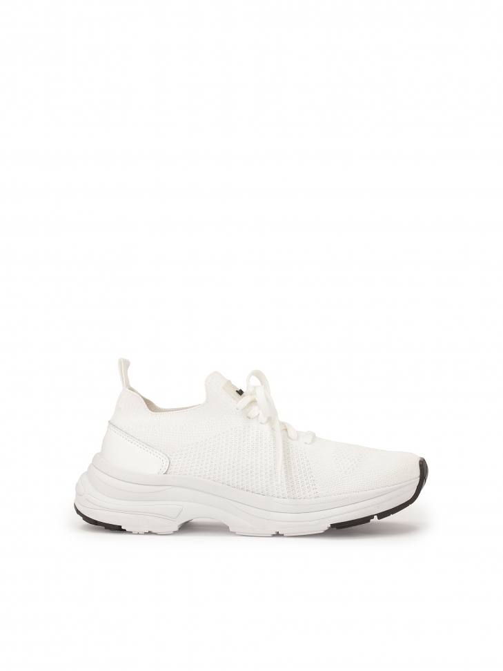 Airy white fabric sneakers