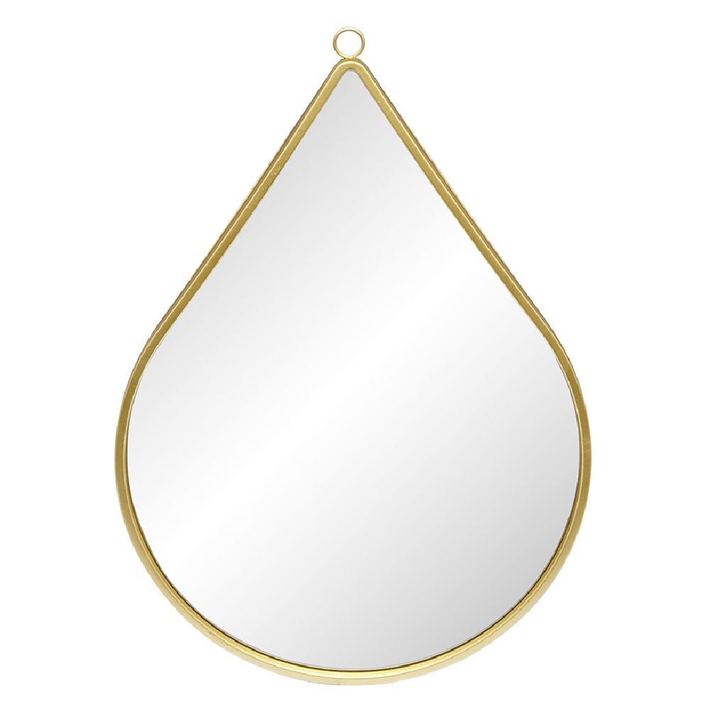 Miroir forme goutte métal doré