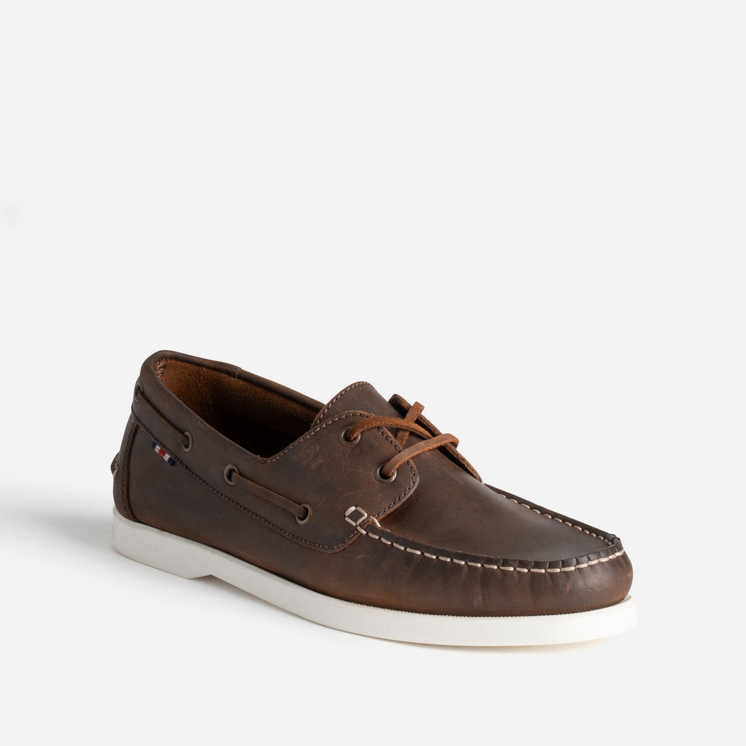 Chaussure-bateau marron foncé en cuir
