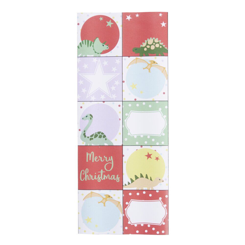 Papier cadeau No&euml;l rouleau x3 avec 20 étiquettes autocollantes enfant