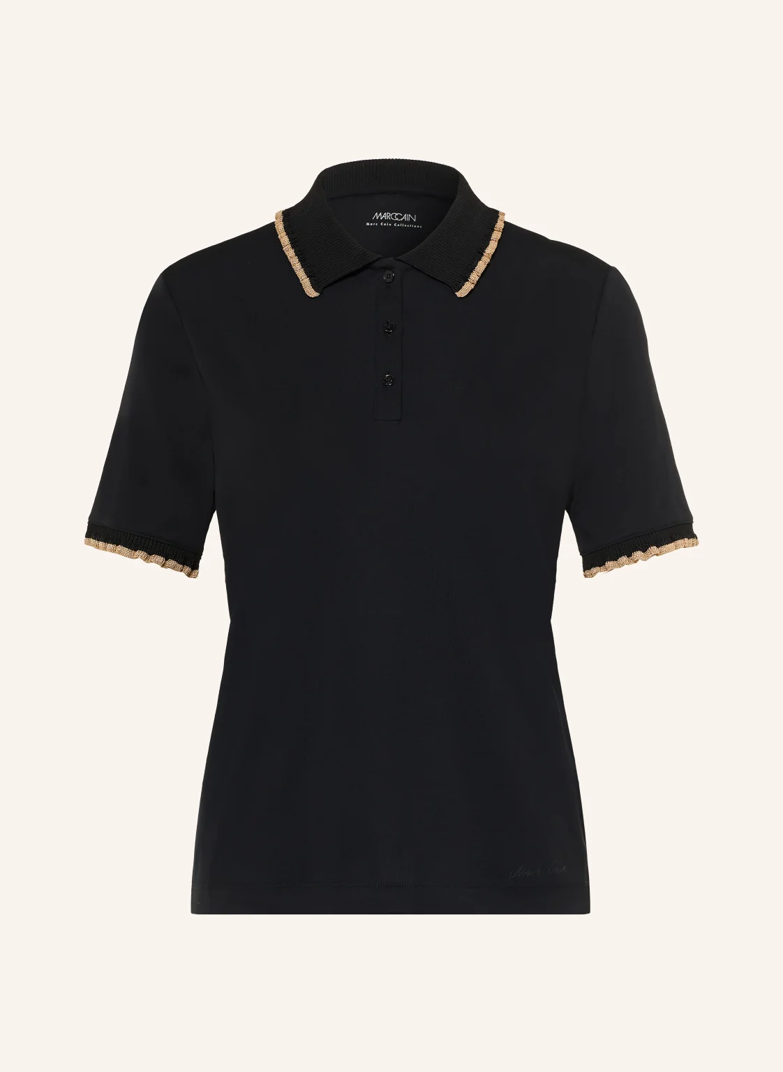 MARC CAIN Jersey-Poloshirt mit Rüschen