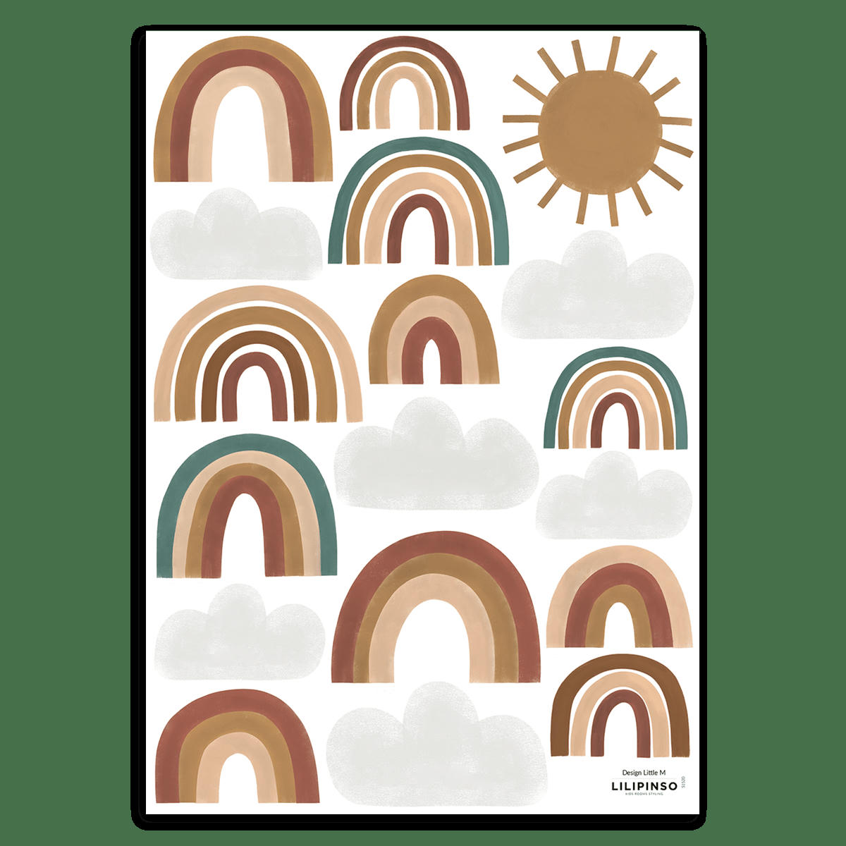 SUNNY - Stickers muraux jolis arc-en-ciel en vinyle mat multicolore