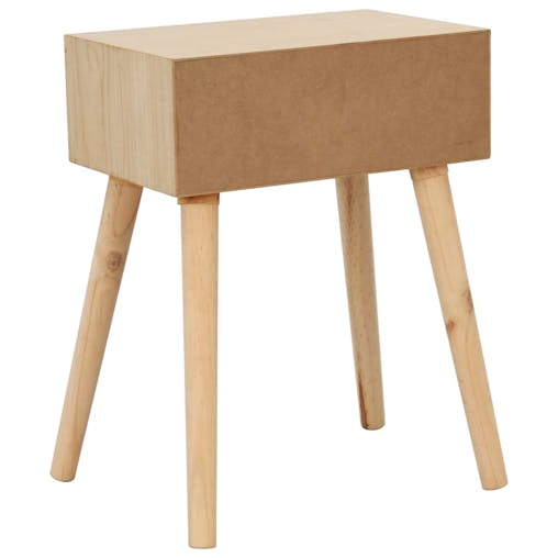 NNEVL Bedside Table with a Drawer 44x30x58.5 cm Solid Pinewood