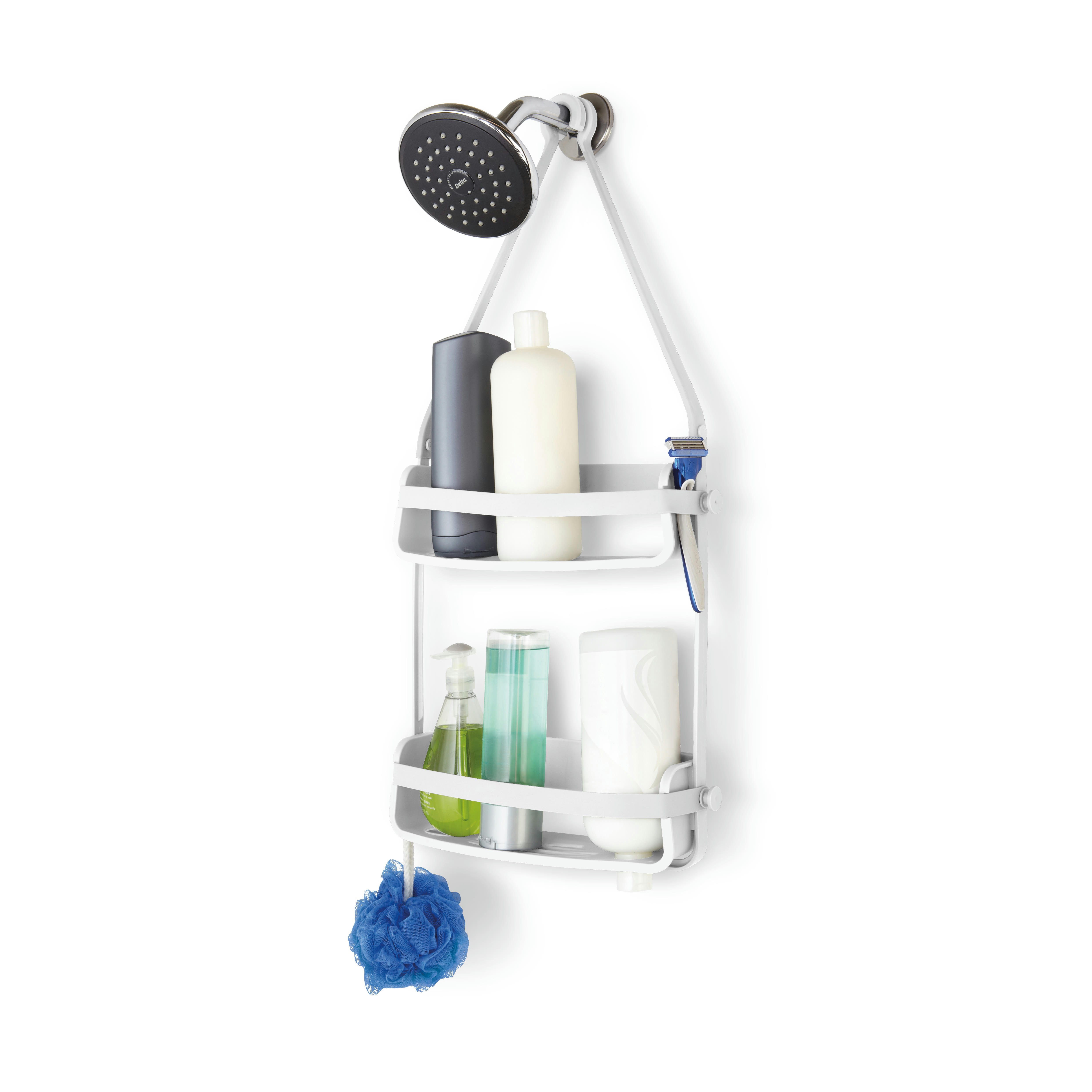 FLEX - Caddie de douche à 2 étagères, à suspendre,   blanc
