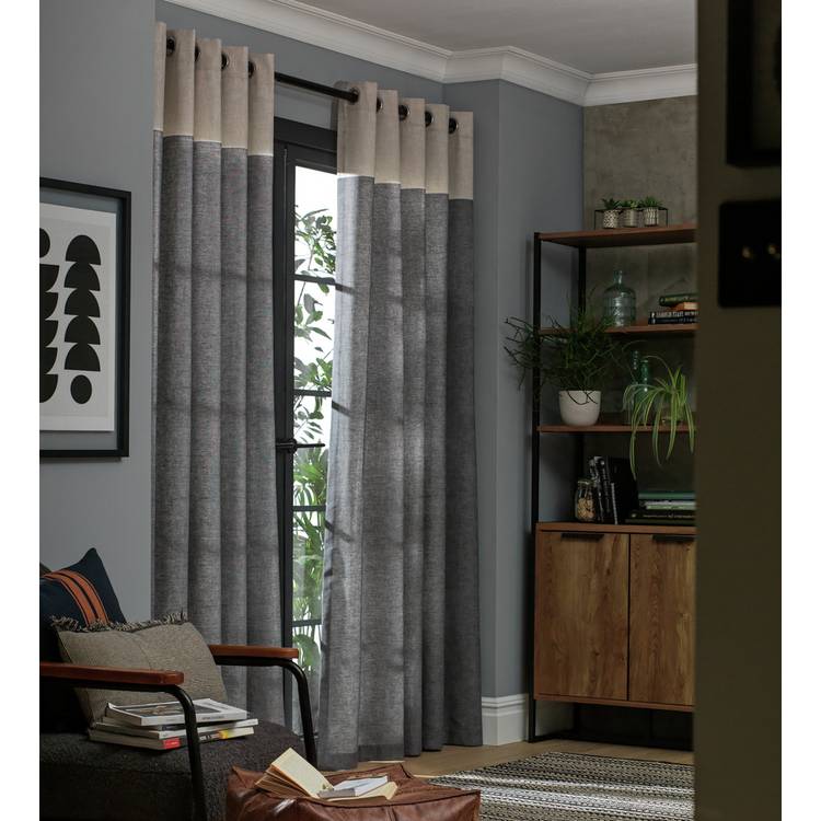 Habitat Eyelet Curtains - Grey - 117x137cm