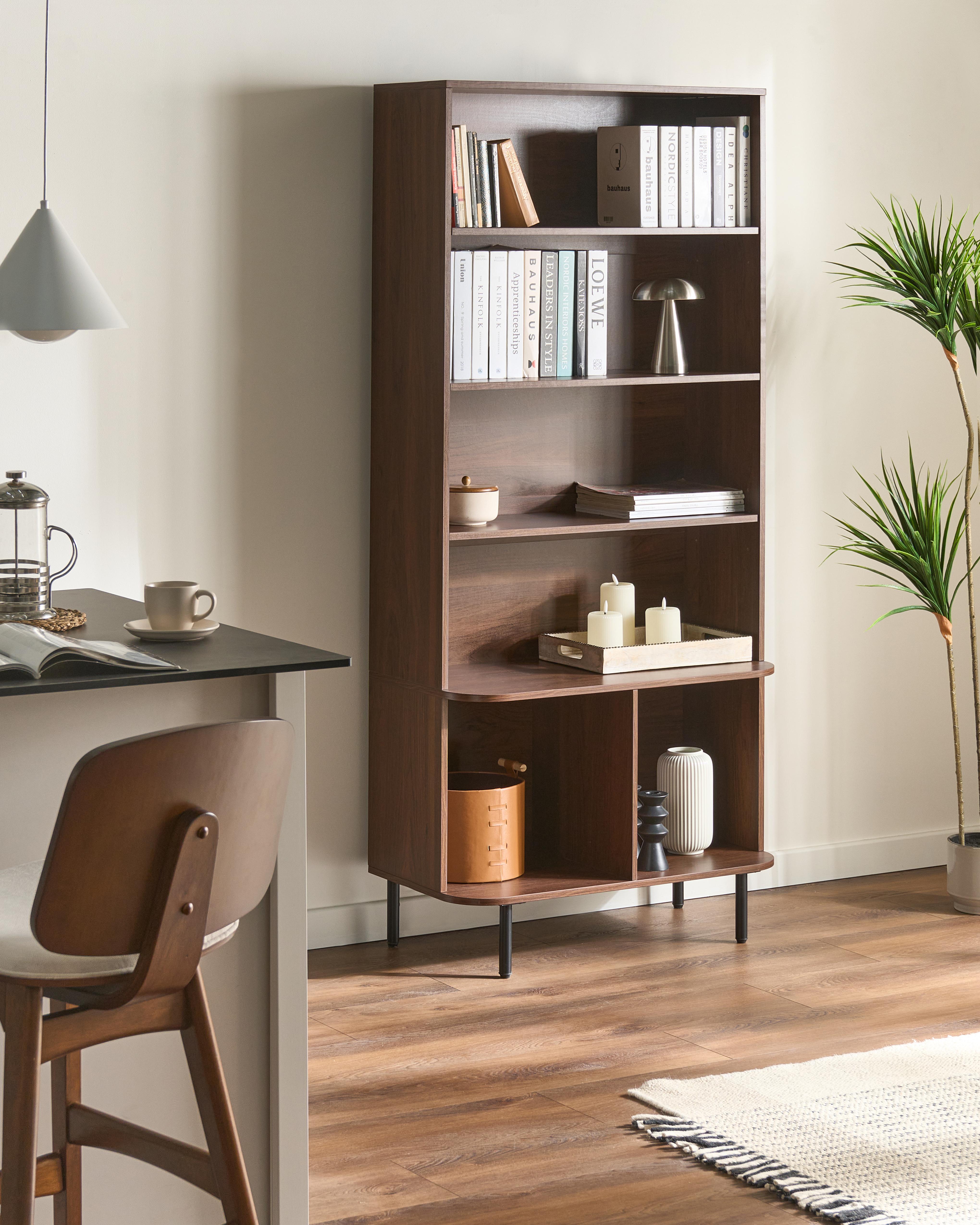 5 Tier Bookcase BRADLEY 180 cm Dark Brown