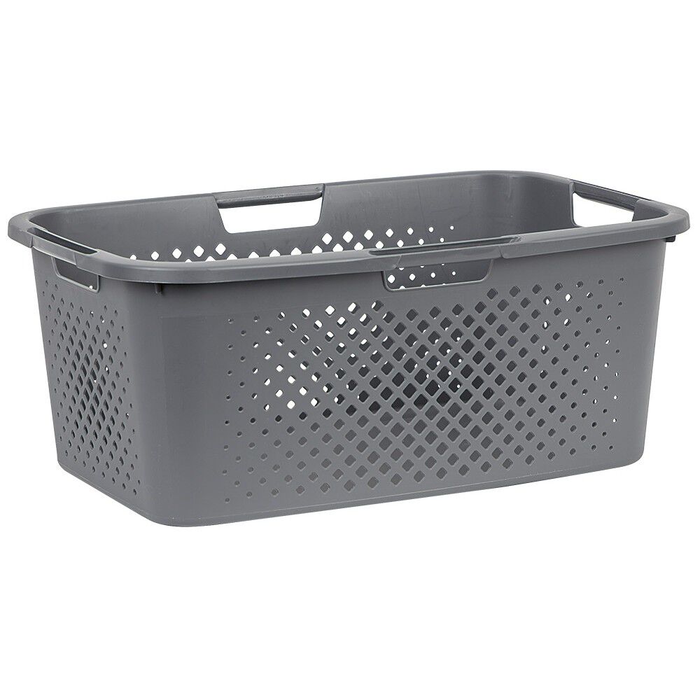 Panière à linge 40L en plastique gris