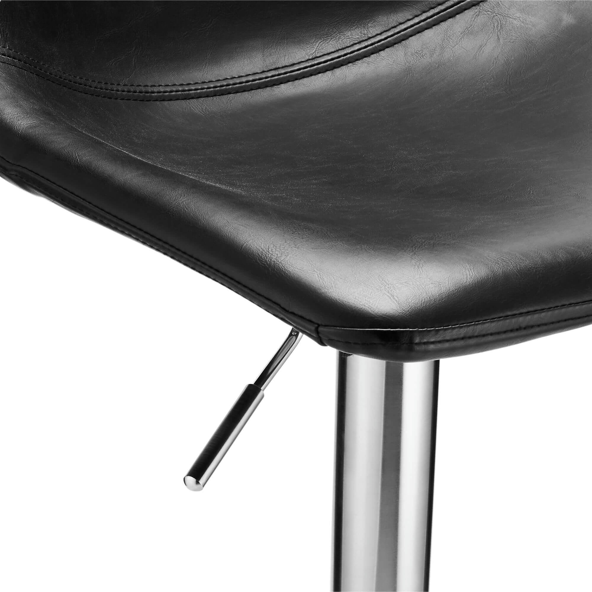 LUKAS - Lot de 2 chaise de bar en simili noir H84