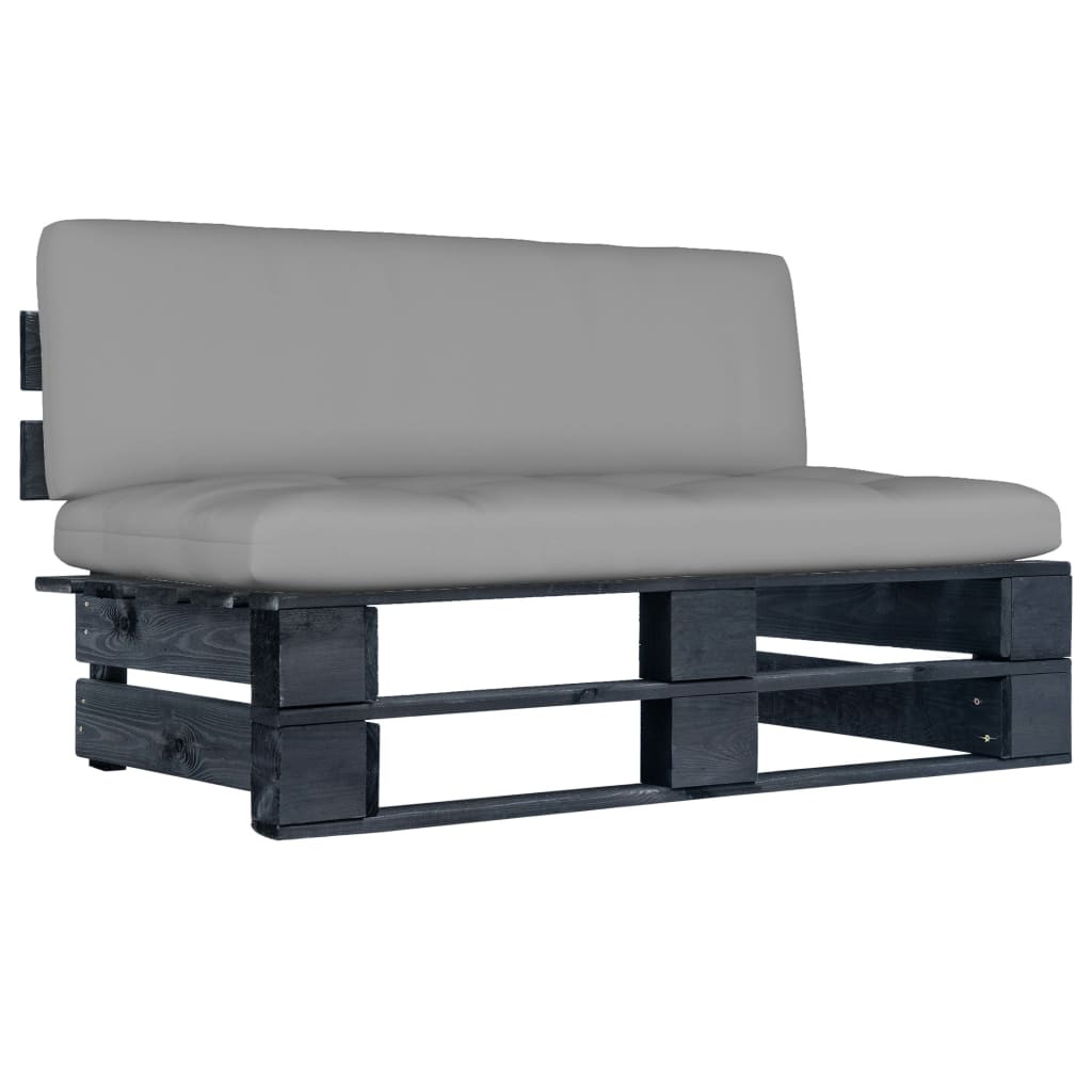 Siedzisko środkowe z palet Grey Drewno sosnowe Middle sofa vidaXL