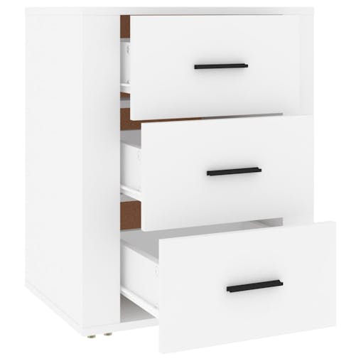 NNEVL Bedside Cabinet White 50x36x60 cm Engineered Wood