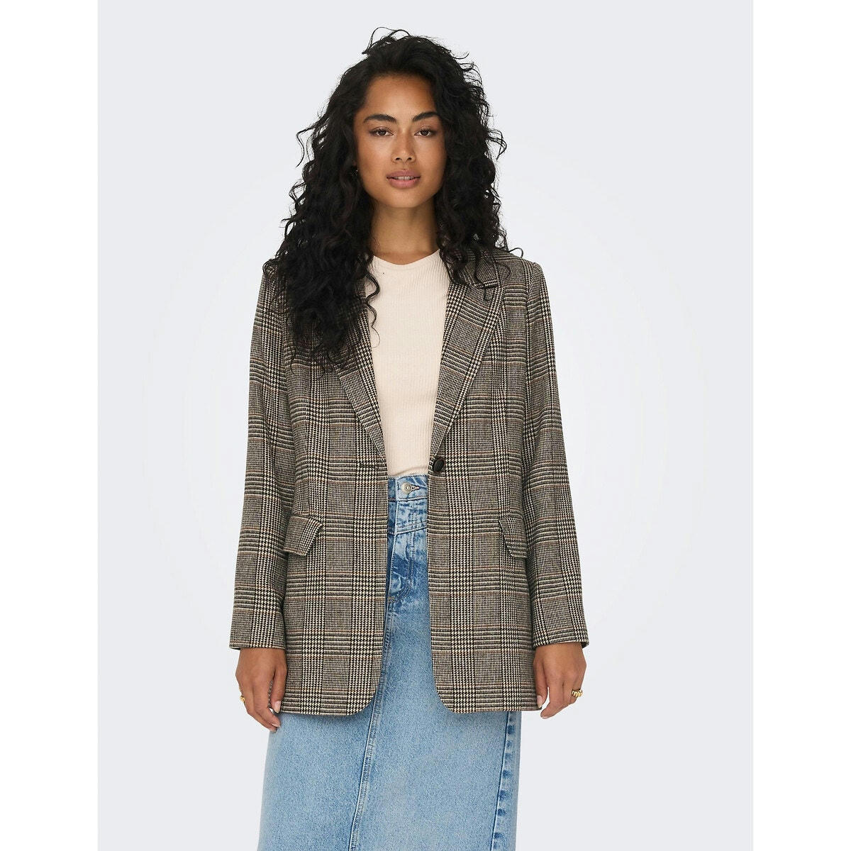 Blazer droit à carreaux