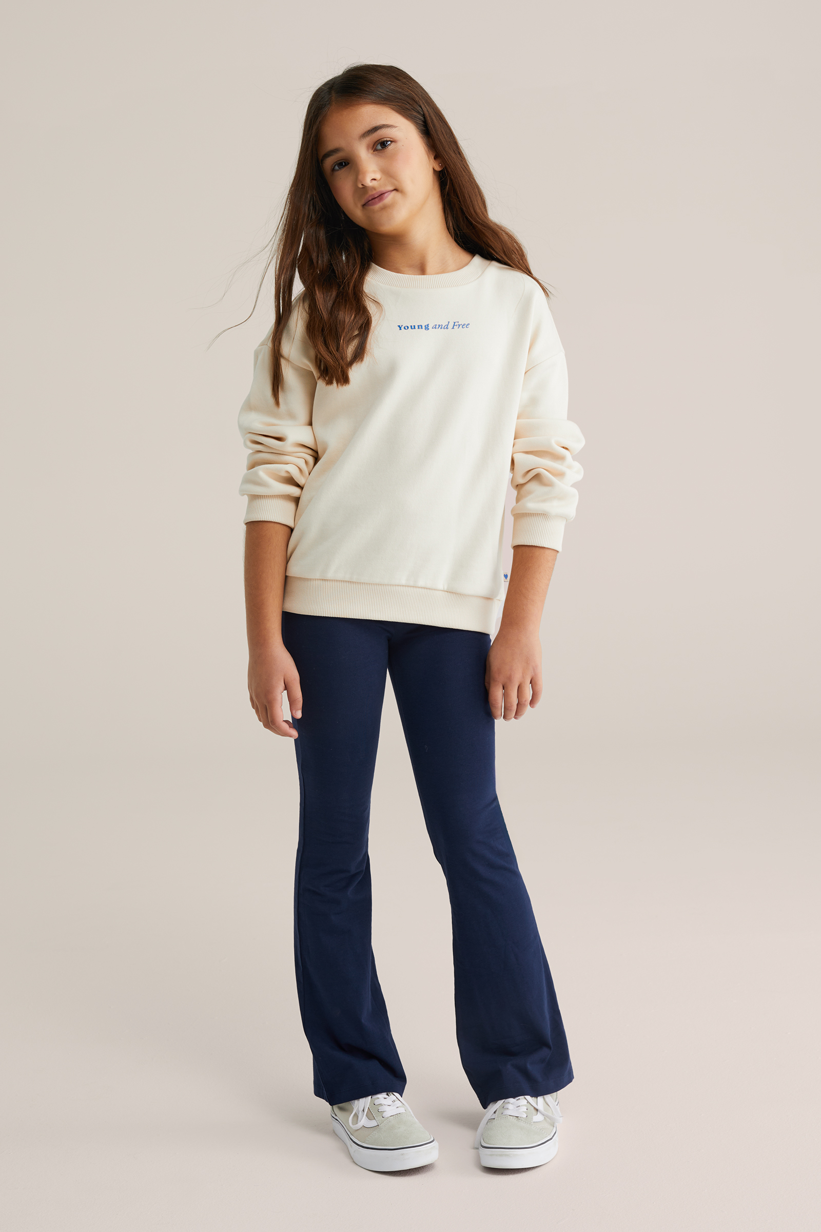 Meisjes flared legging, 2-pack