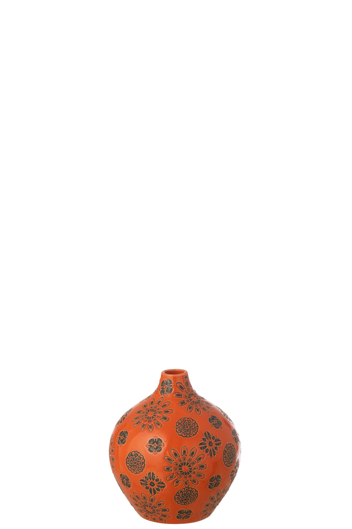 J-Line vaas Billy - porselein - oranje/zwart - small