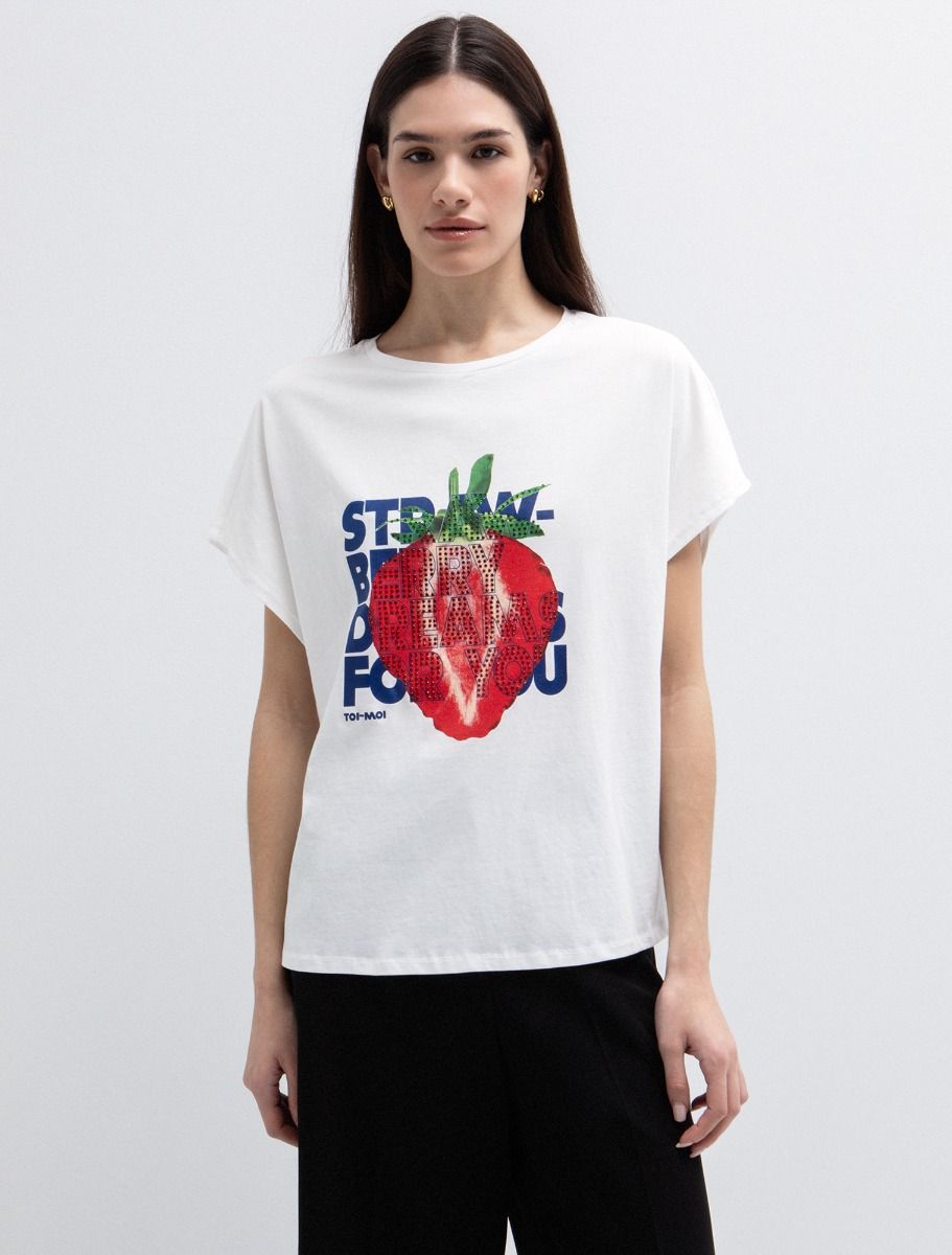 T-shirt με τύπωμα φράουλα