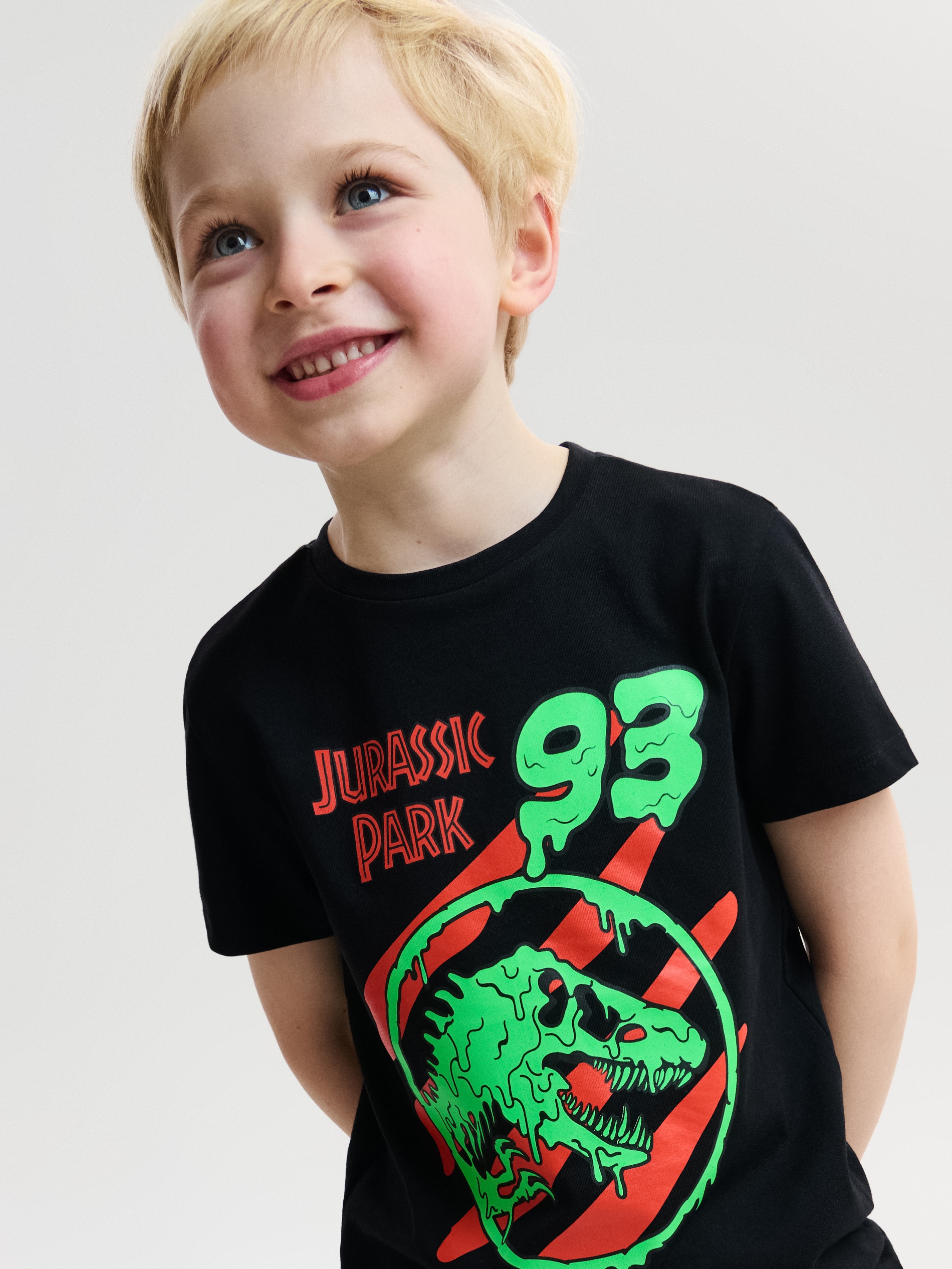 Bawełniany komplet: koszulka i szorty Jurassic Park