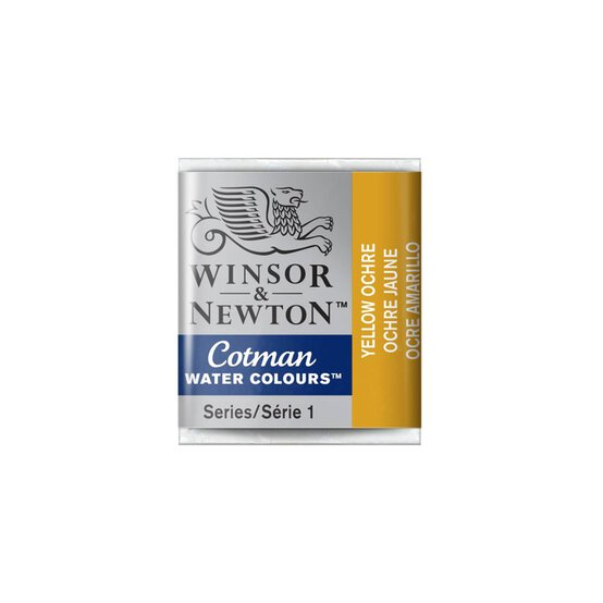 Winsor and Newton Cotman Water Colour Half Pan in Yellow Ochre