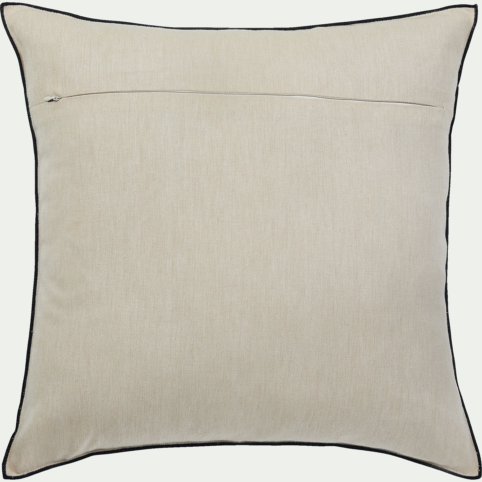 LINIA - Coussin en coton finition point bourdon 45x45cm - beige