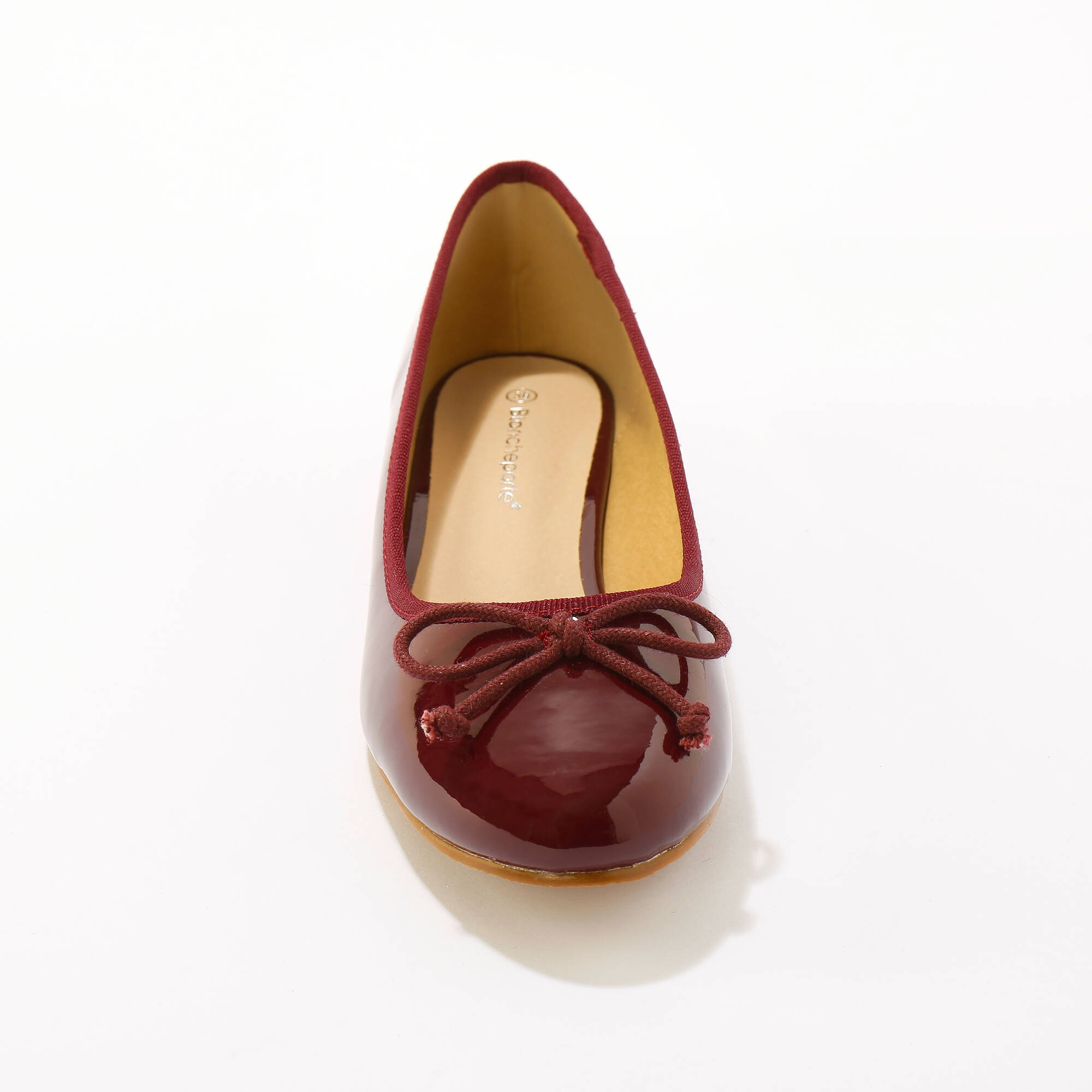 Ballerines plates vernies à noeud