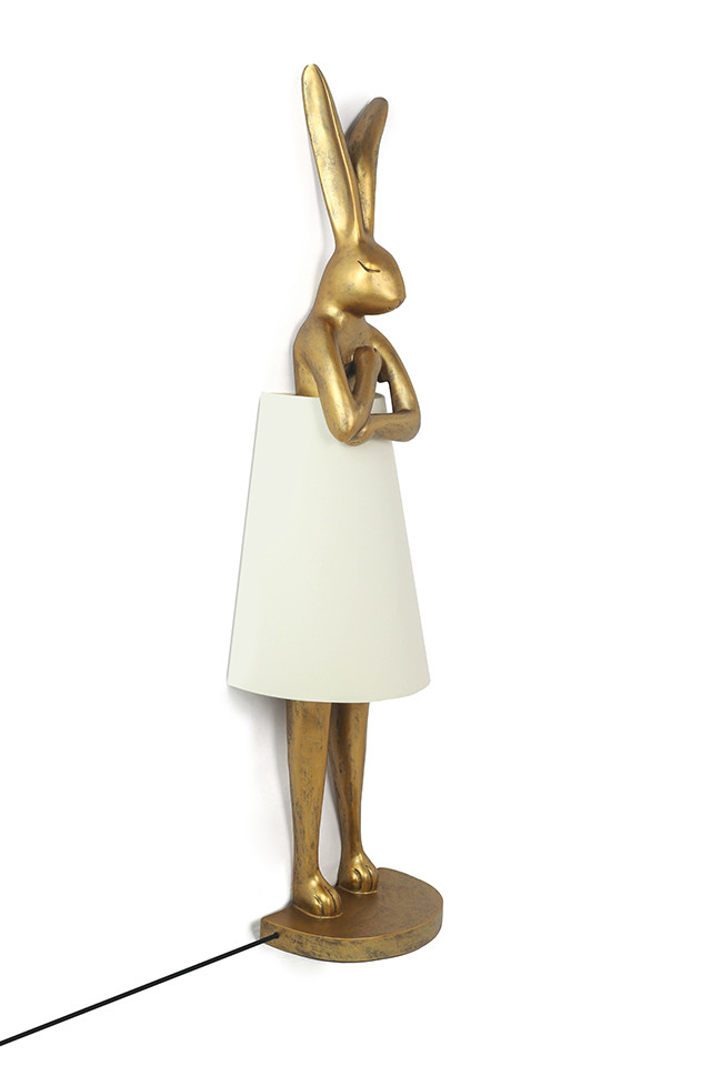 KARE lampa podłogowa RABBIT 150 cm biała/ złota