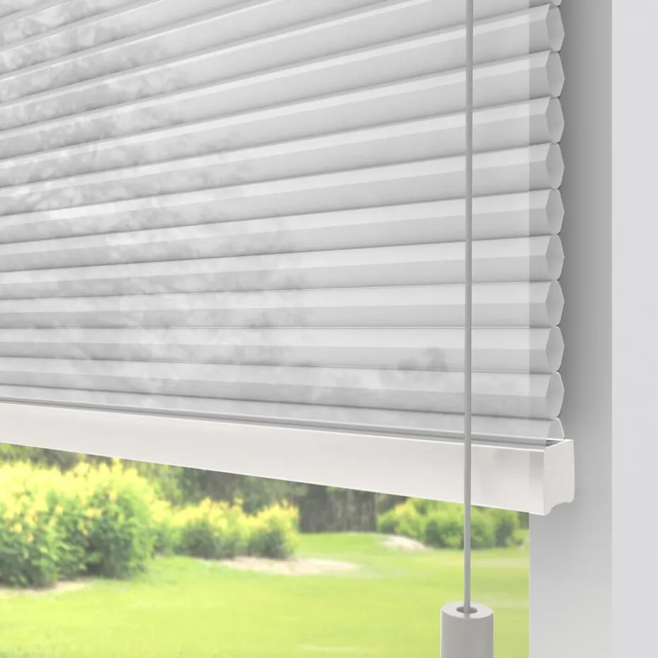 Kwantum Plisségordijnen | Fenstr Dubbel Plissé Jana  Lichtdoorlatend Wit