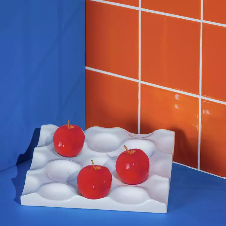 Habitat 60 Crate Ceramic Fruit Bowl - White