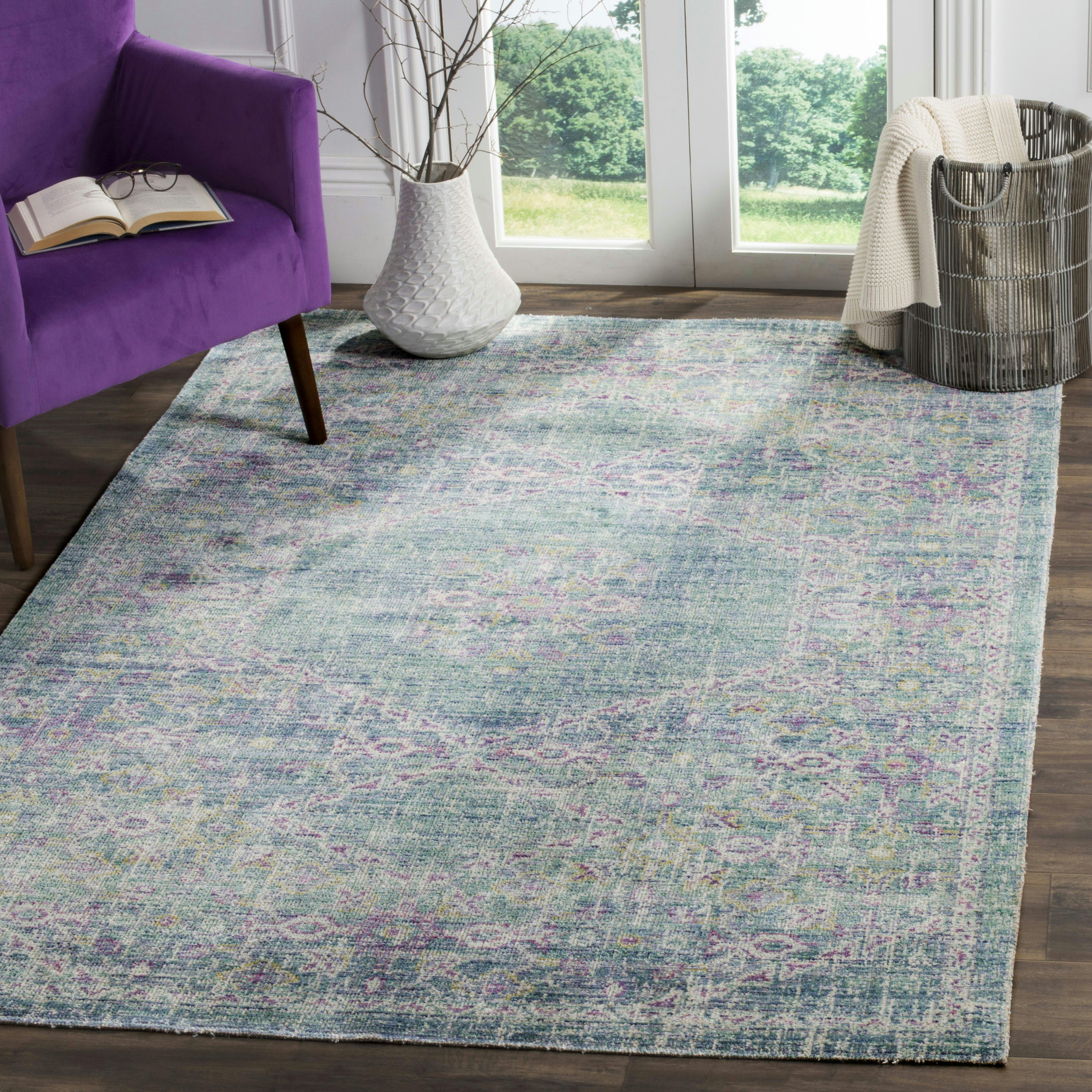WINDSOR - Tapis de salon interieur en spa blue & multi, 122 x 183 cm