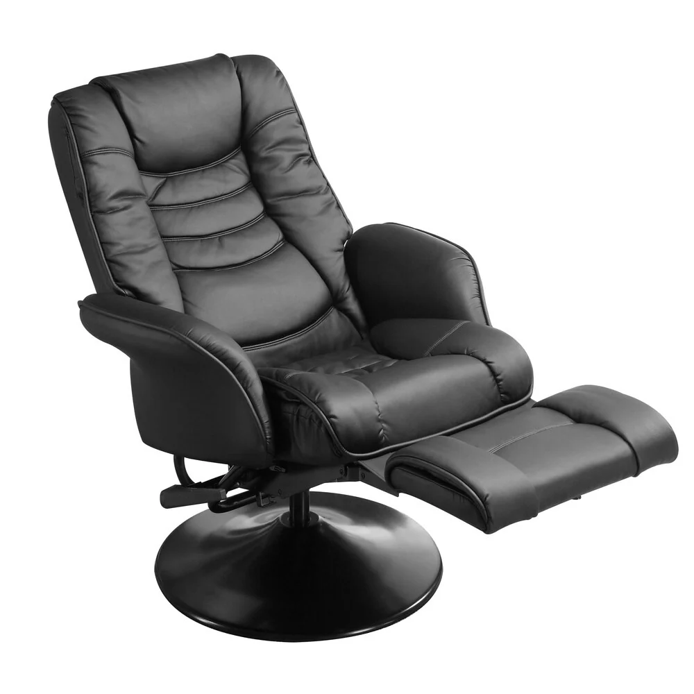 Coaster Furniture Black Upholstered Swivel Recliner