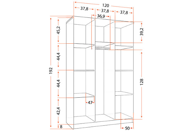 Armoire Cybèle 120 cm - Couleur Blanc