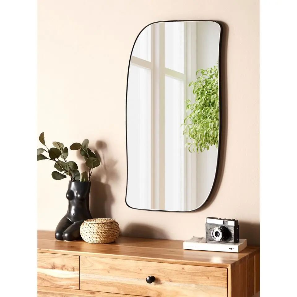 MONTCLUS - Wandspiegel - Zwart - Metaal