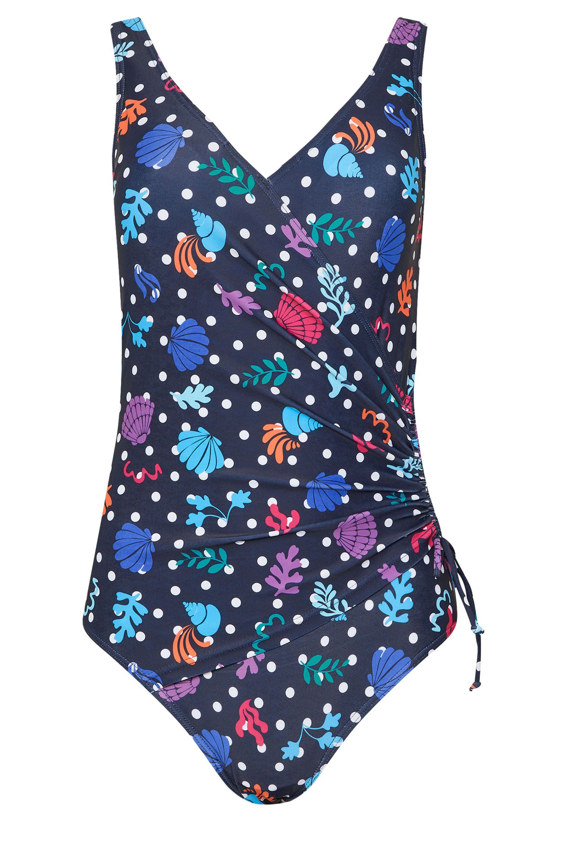 M&Co Printed Wrap Swimsuit