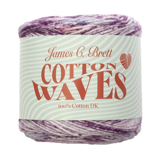 James C Brett Pretty Purples Cotton Waves DK 100g