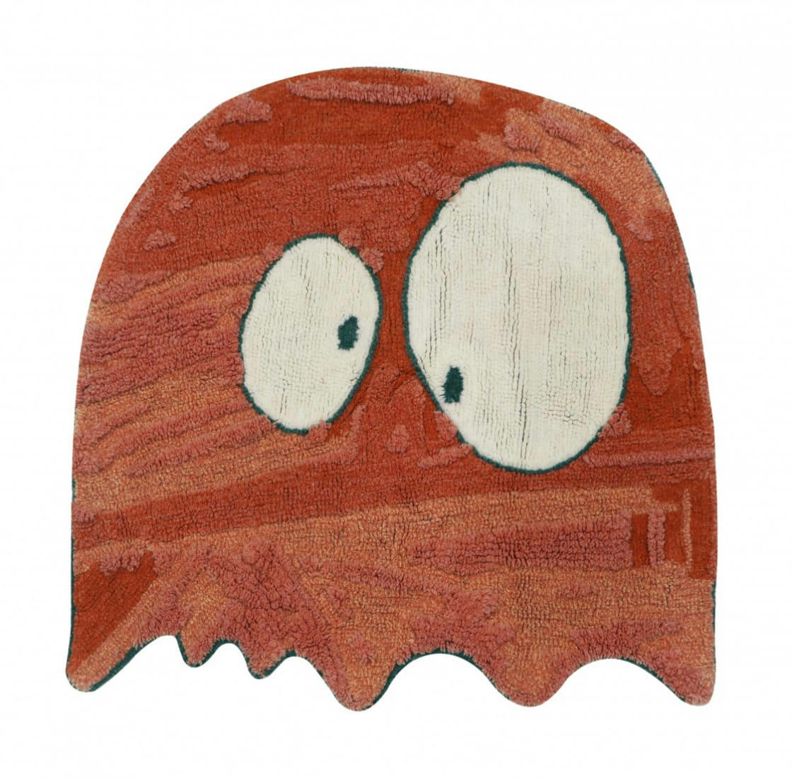 EDGAR PLANS - Tapis lavable Ghost en laine orange 100x100