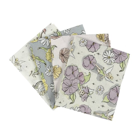 Tinkerbell Botanical Wonders Cotton Fat Quarters 4 Pack